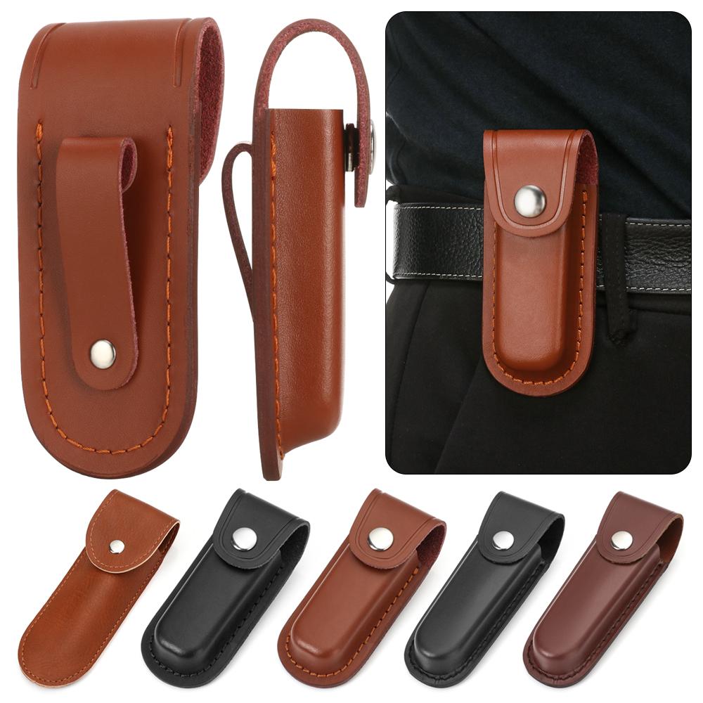 Edc Everyday Carry Knives - 高品質レザーシースホルダーナイフシースホルスター折りたたみナイフツールベルトループケース懐中電灯ケースキャンプアウトドアキャリー