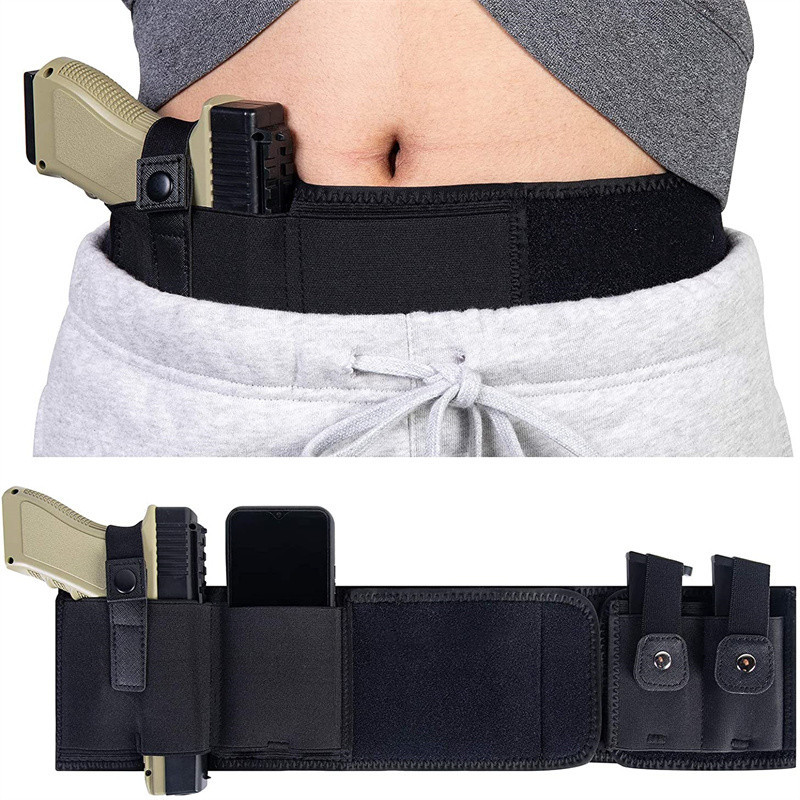Edc Concealed Carry Holster - ベリーバンドガンホルスター隠しキャリーウエストバンドピストルホルスターポーチマガジンホルダーベルトEDCオーガナイザー屋外狩猟用