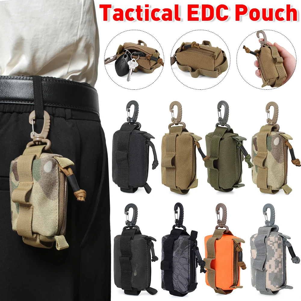 Edc Carry Case - 戦術的なポケット,ジッパー付きポケット,鍵,コイン,財布,ミリタリー,小さなバッグ,男性と女性のためのオーガナイザー,アウトドアハイキング