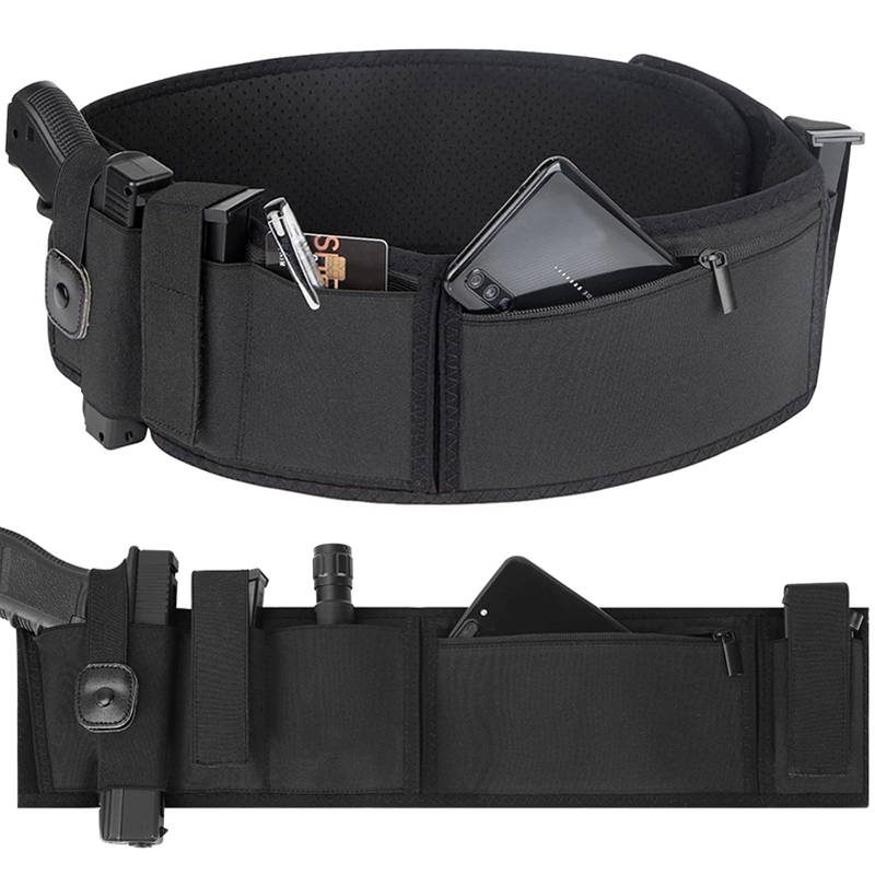 Edc Concealed Carry Holster - ベリーバンドガンホルスター隠しキャリーピストルホルスターウエストバンド右利き用ピストルホルスターマガジンホルダーEDCオーガナイザーベルトポーチ