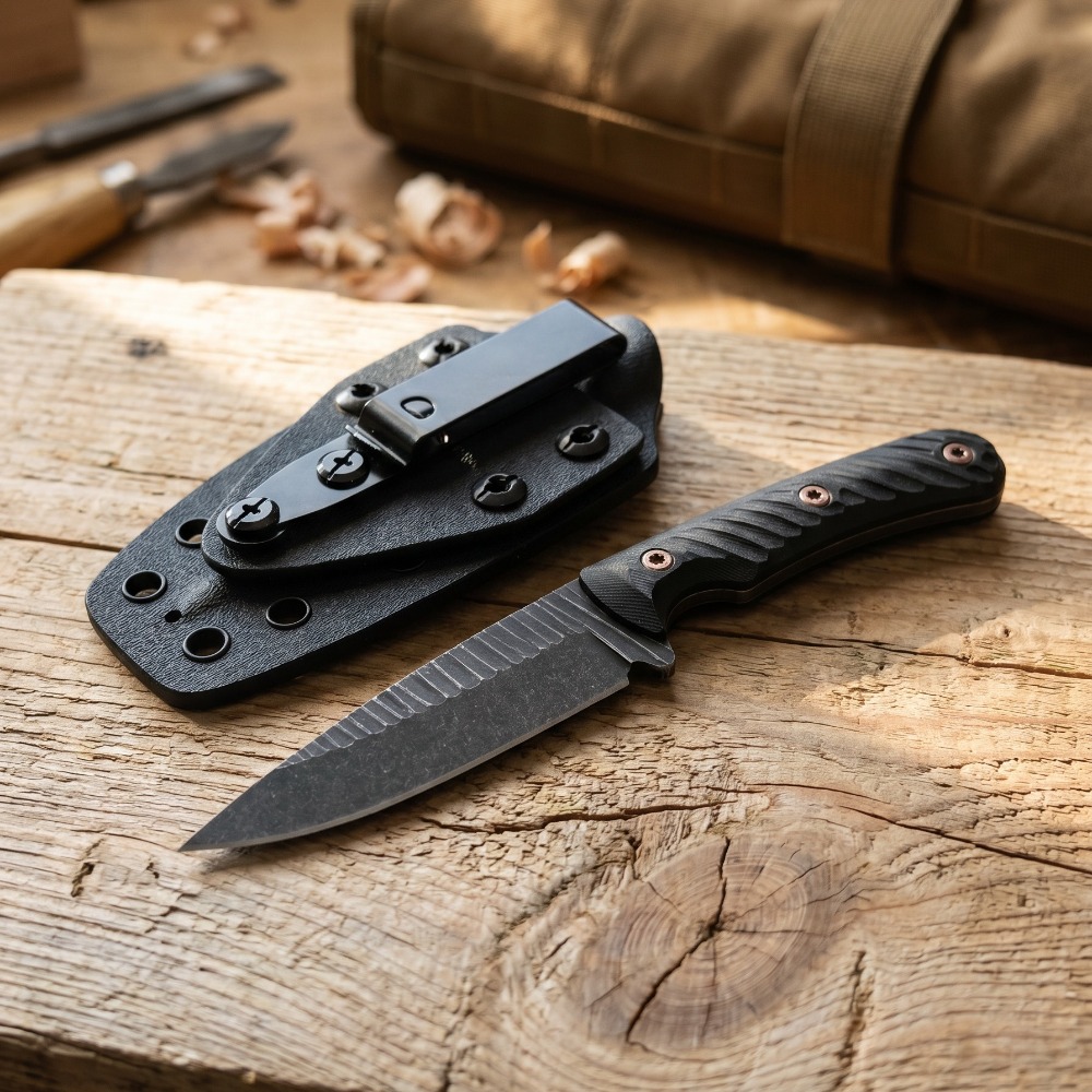 フルタングブッシュクラフトナイフ D2ブレード 滑り止めG1 - Edc Fixed Blade Deep Carry のレビューと価格