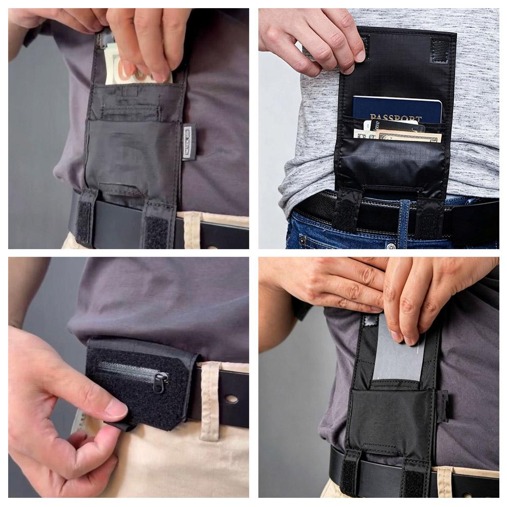 隠しトラベルウエストポーチ、現金とカード用の盗難防止マネーベ - Edc Carry Case のレビューと価格