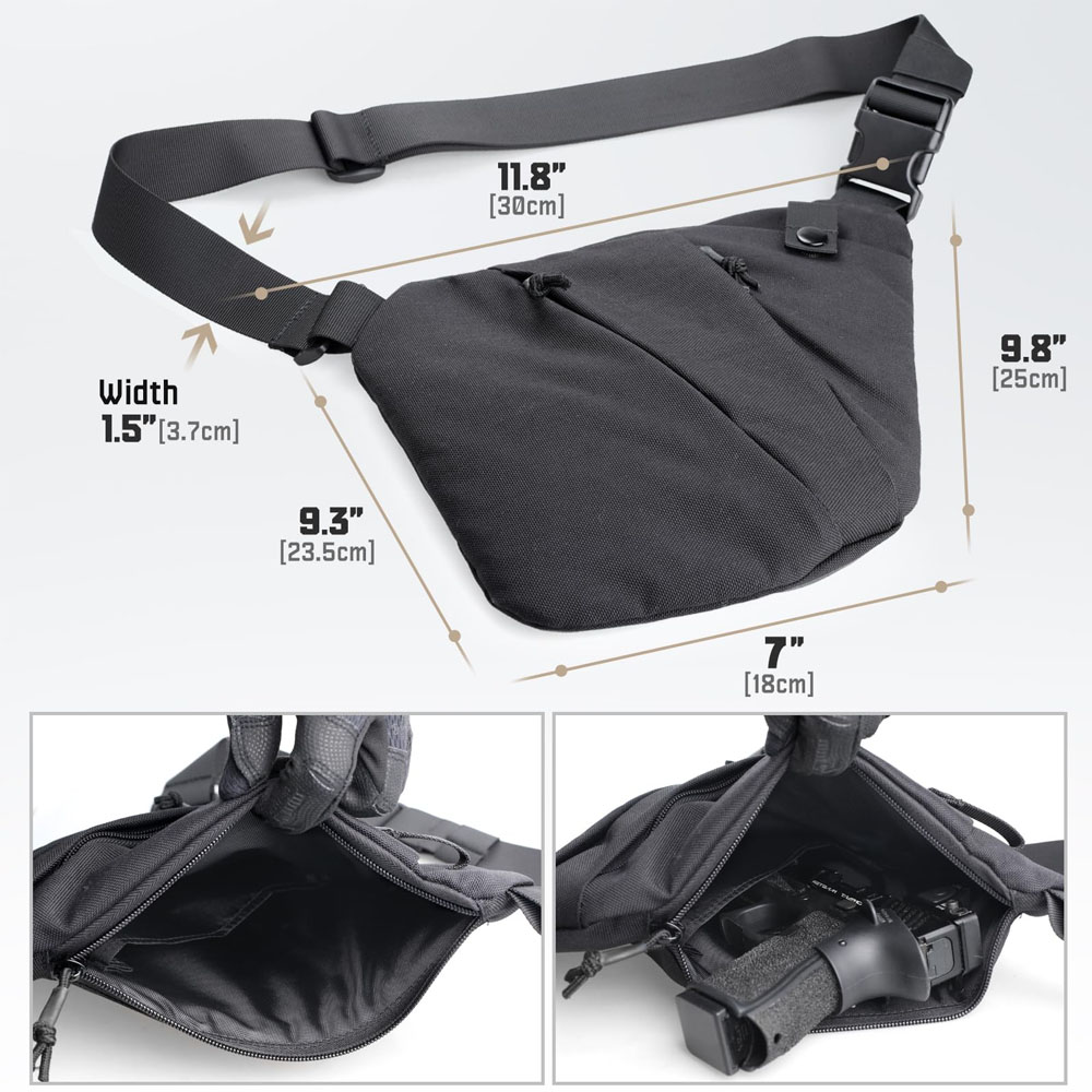 隠し戦術ピストルバッグ,メンズクロスボディバッグ,ピストルケ - Edc Carry Bag For Pistol のレビューと価格