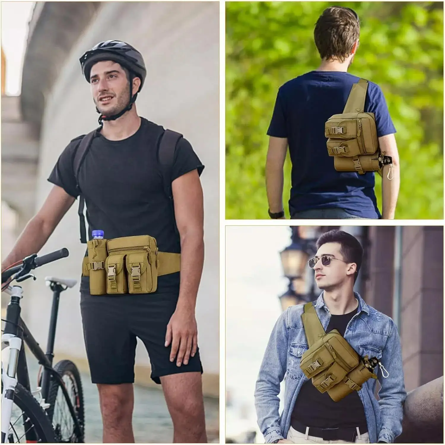 メンズ用タクティカルファニーパック、隠しキャリーCCWホルス - Edc Carry Bag For Pistol のレビューと価格