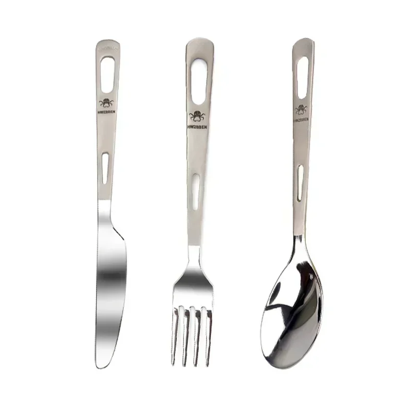 Hwzbben-チタン食器セット、フォーク、スプーン、ナイフ - Edc Everyday Carry Knives のレビューと価格