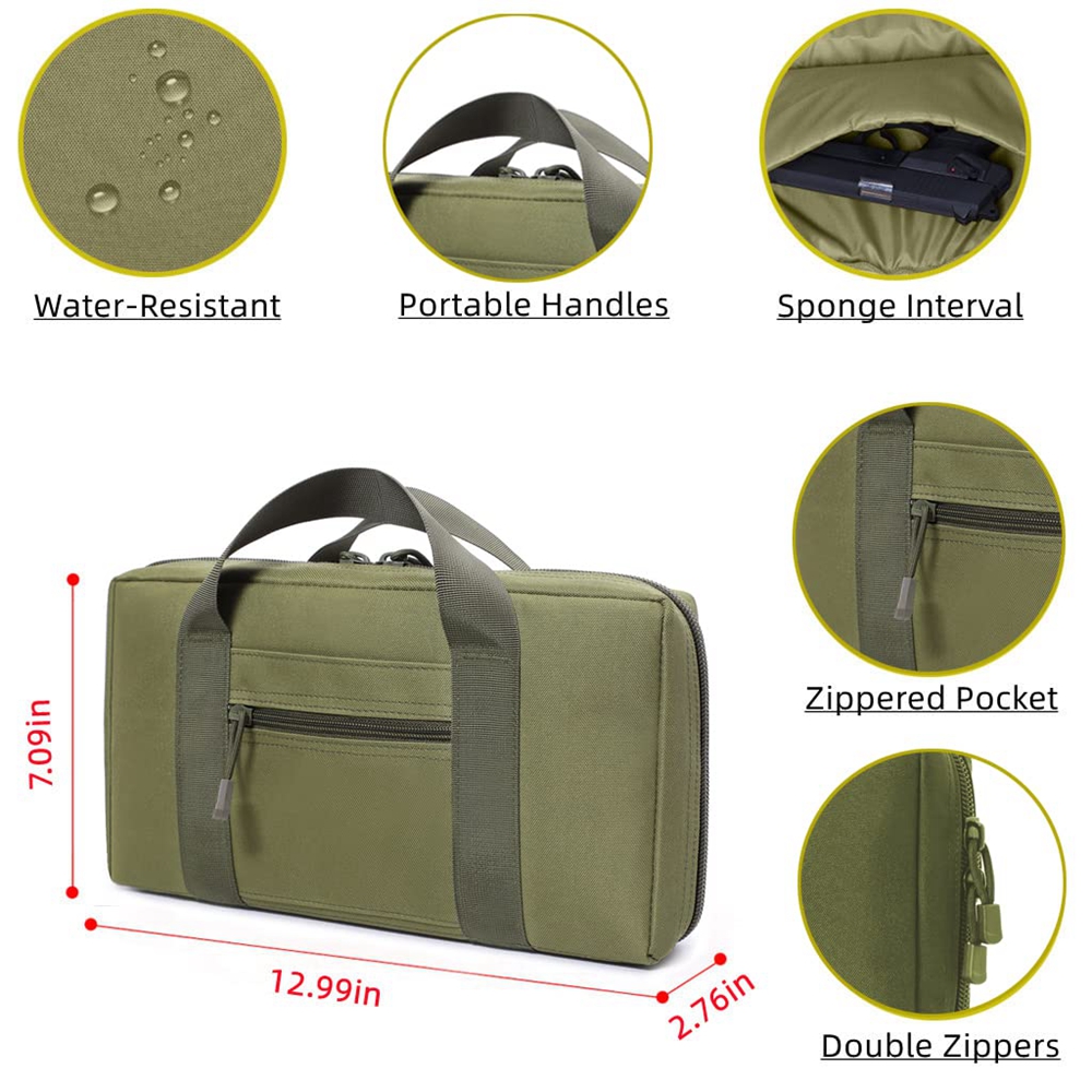 戦術的なピストルレンジバッグガンケース、ハンドガンと持ち運び - Edc Carry Bag For Pistol のレビューと価格