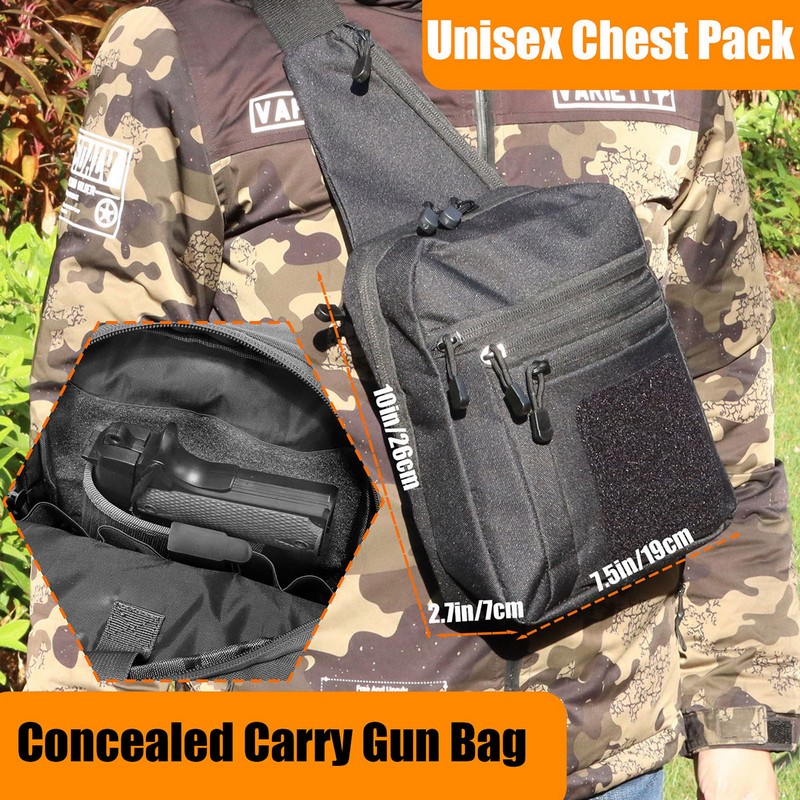 新しい戦術的なチェストバッグピストルホルスター隠し銃キャリー - Edc Carry Bag For Pistol のレビューと価格