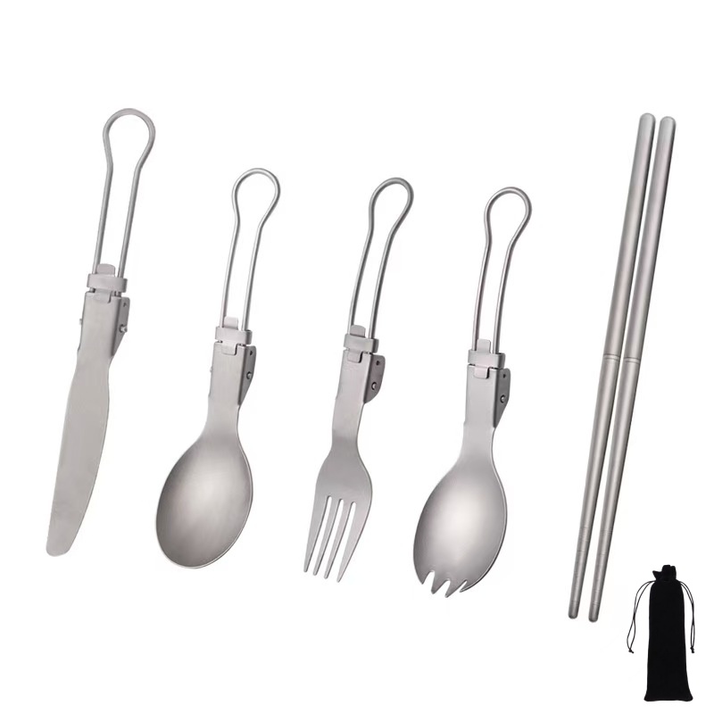 チタン製折りたたみ式食器セット（フォーク、スプーン、ナイフ、 - Edc Everyday Carry Knives のレビューと価格
