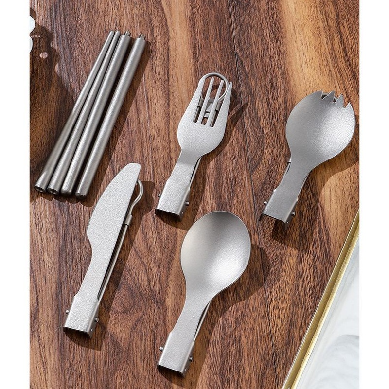 チタン製折りたたみ式食器セット（フォーク、スプーン、ナイフ、 - Edc Everyday Carry Knives のレビューと価格