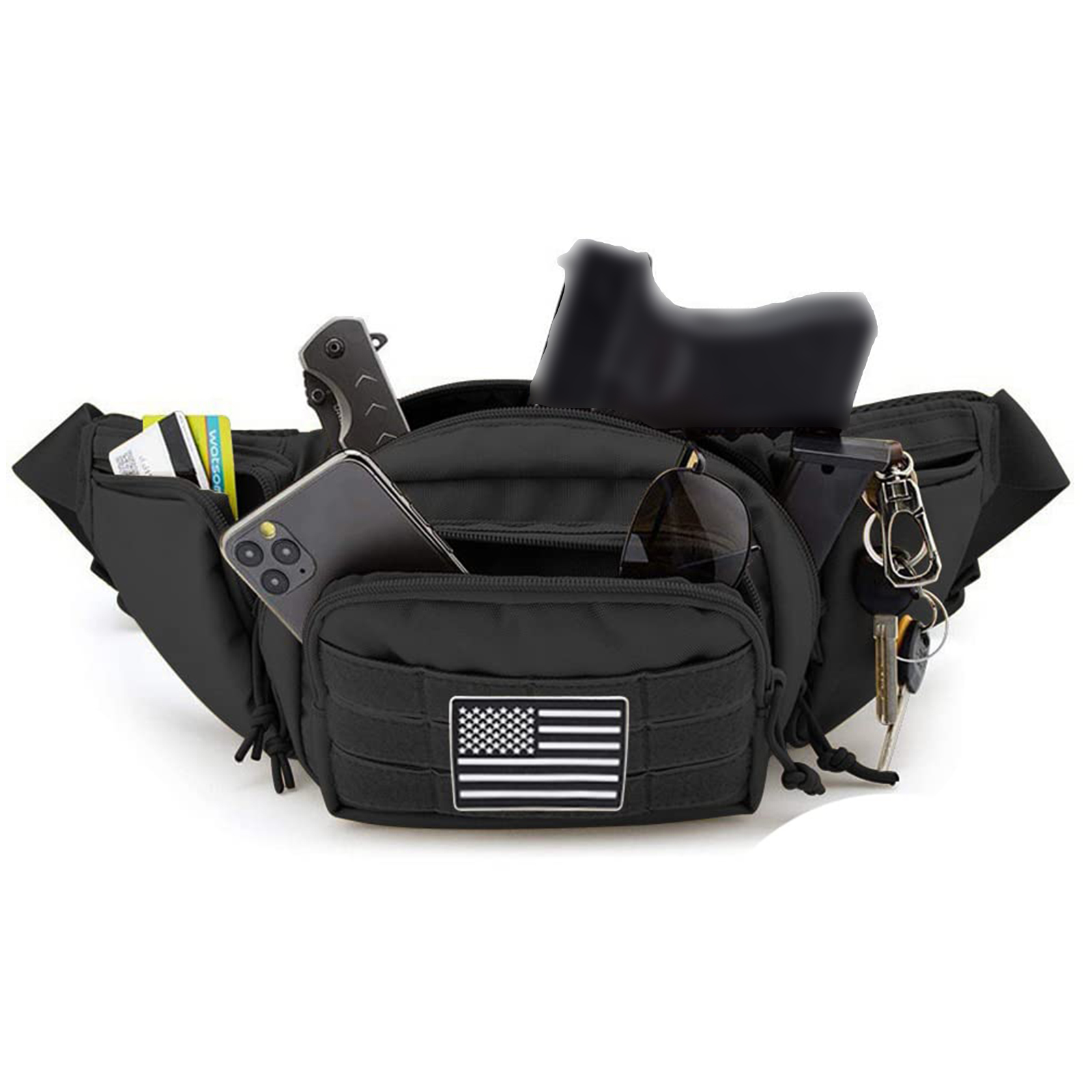 戦術的なファニーパックガンホルスター隠しキャリーピストルウエ - Edc Carry Bag For Pistol のレビューと価格